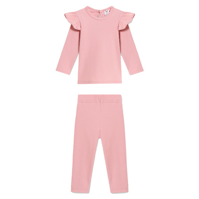 Лонгслив и лосины Mimilav пудровый 1